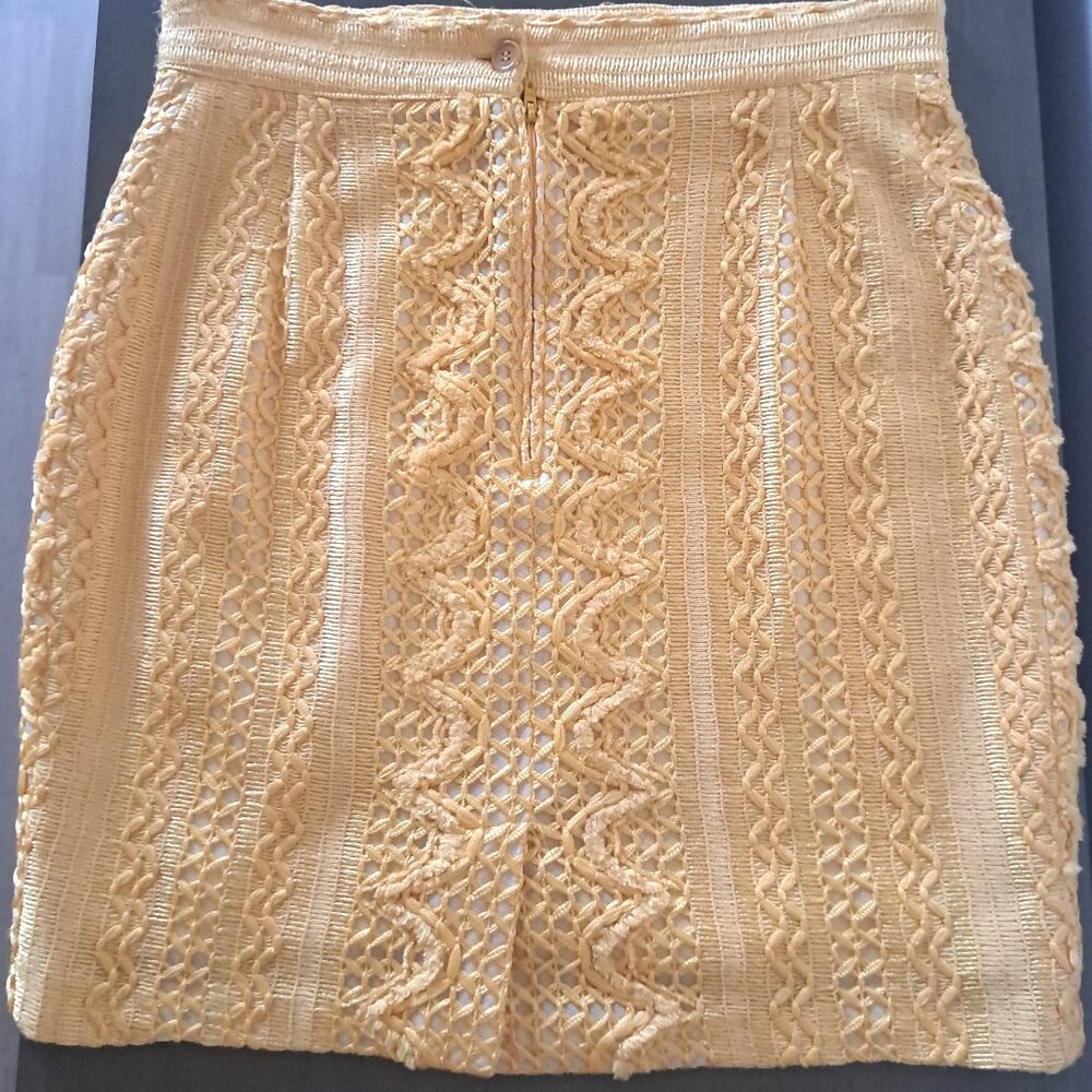Vintage VERTIGO Rayon Cotton Blend Jacket Mini Skirt Suit Made in France Size M - Picture 9 of 15